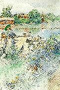 Carl Larsson klappbrygga vid sundbornsan oil painting on canvas